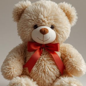 Teddy Bear Sitting with Soft Glow Aesthetic